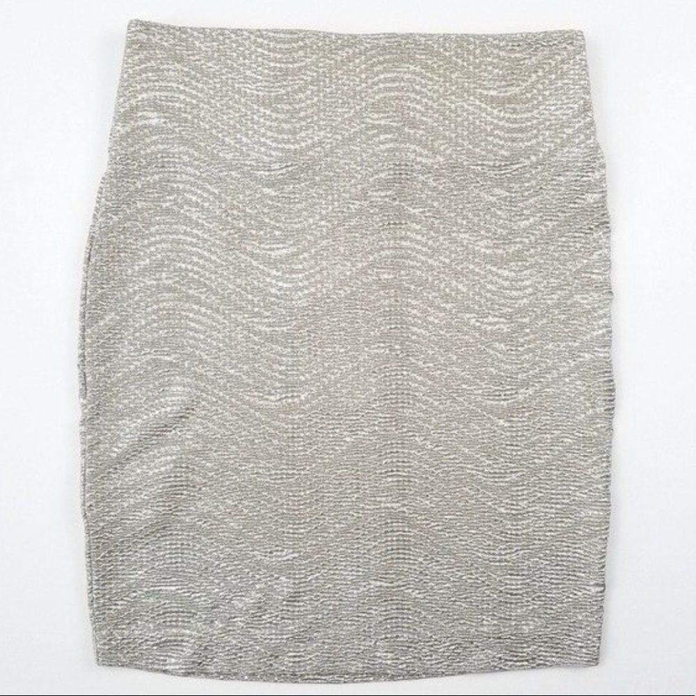BCBGeneration Metallic Silver Mini Skirt NWT